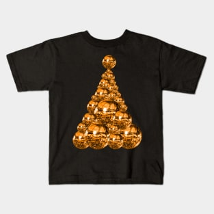 70's Orange Disco Ball Christmas Tree Kids T-Shirt